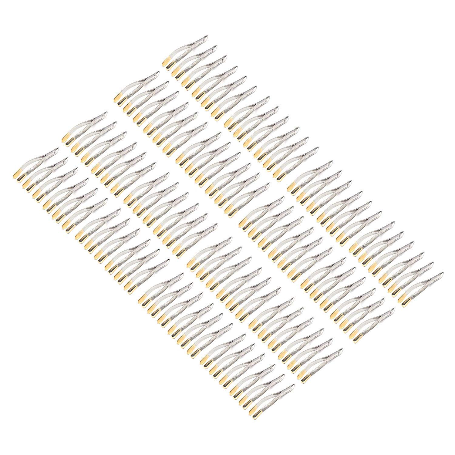 OdontoMed2011 Set Of 100 Dental Extracting Forceps 150 Gold Handle Dental Extraction Instruments ODM