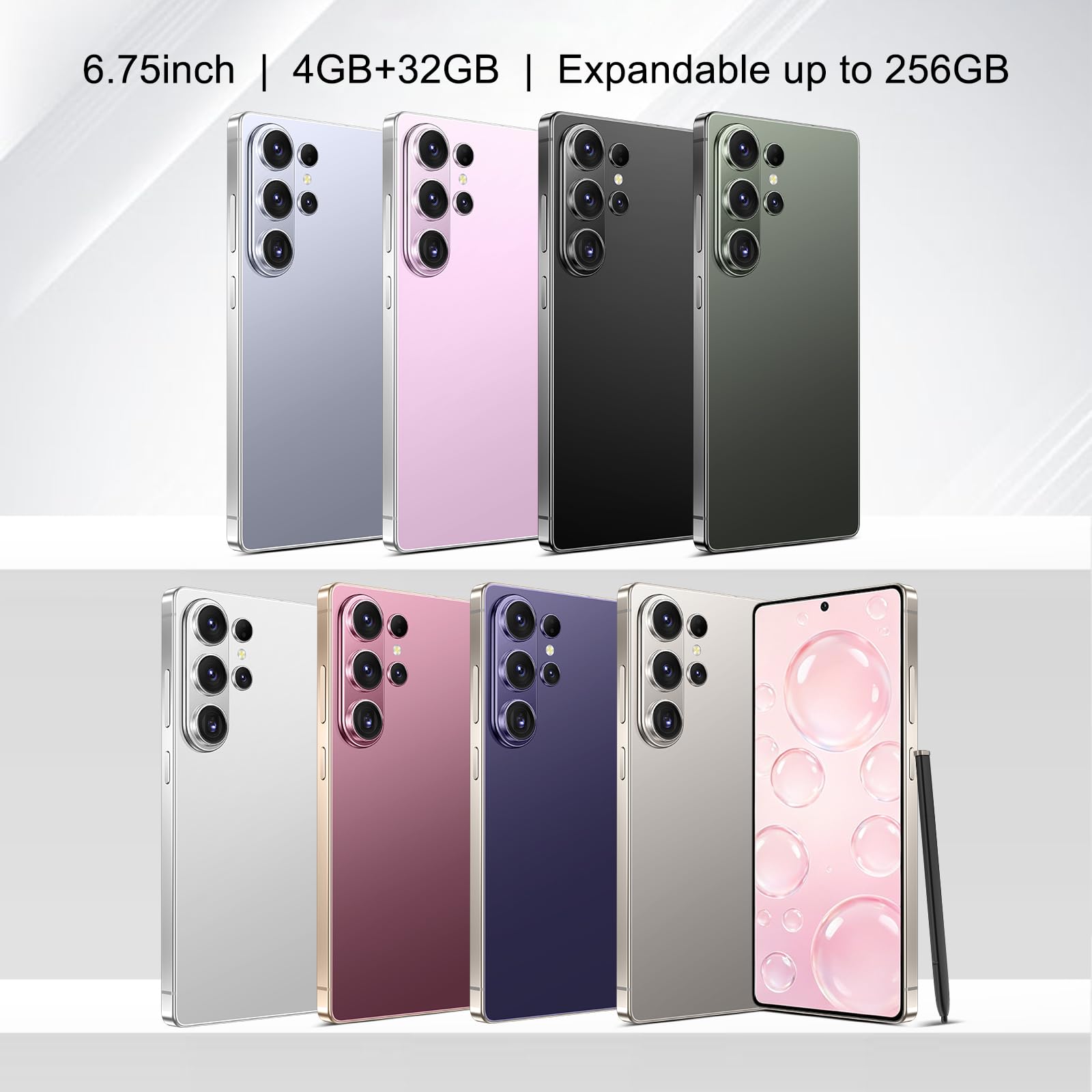 McMgc Smartphone 4G sbloccato, schermo forato Incell da 6,75 pollici, 4GB+32GB espandibile fino a 256GB, processore octa-core MTK6739, Android 12, tripla slot per 2 nano-SIM + scheda TF (Black)