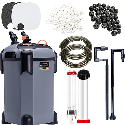Miniatura 6 de SUNWEN Filtro de recipiente ultra silencioso externo para acuario, filtro de circulación de agua para pecera con medios filtrantes 171225266317397GPH