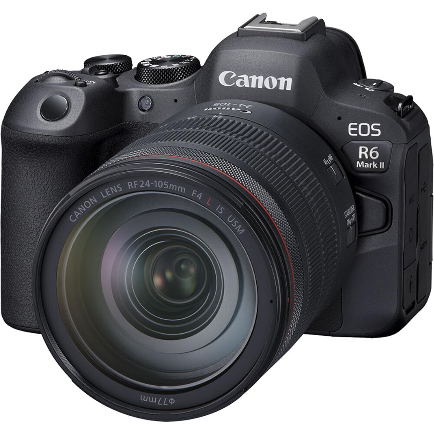 Canon EOS R6 Mark II Mirrorless Camera with Canon RF 24-105mm f/4 L is USM Lens + 2pc 128 GB Memory + Canon DM-E100 Microphone + LED Light + More (28pc Bundle) (Renewed)