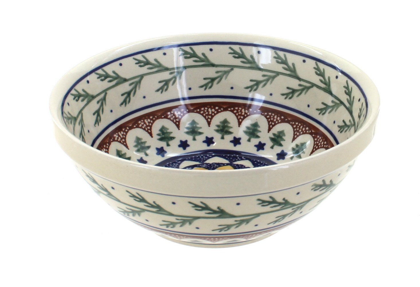 Blue Rose Polish Pottery Evergreen Small Serving Bowl