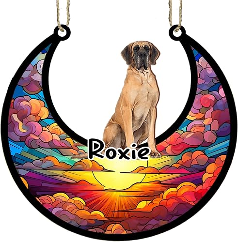 Vista 307 de LOVELYPOD Adorno de Navidad personalizado de perro pastor alemán, atrapasoles conmemorativo, adorno de Navidad de pastor alemán con nombre, pérdida