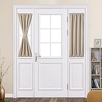 Vista 1 de MIULEE - Cortina blackout para puerta francesa con aislamiento térmico y bolsillo para cortinero
