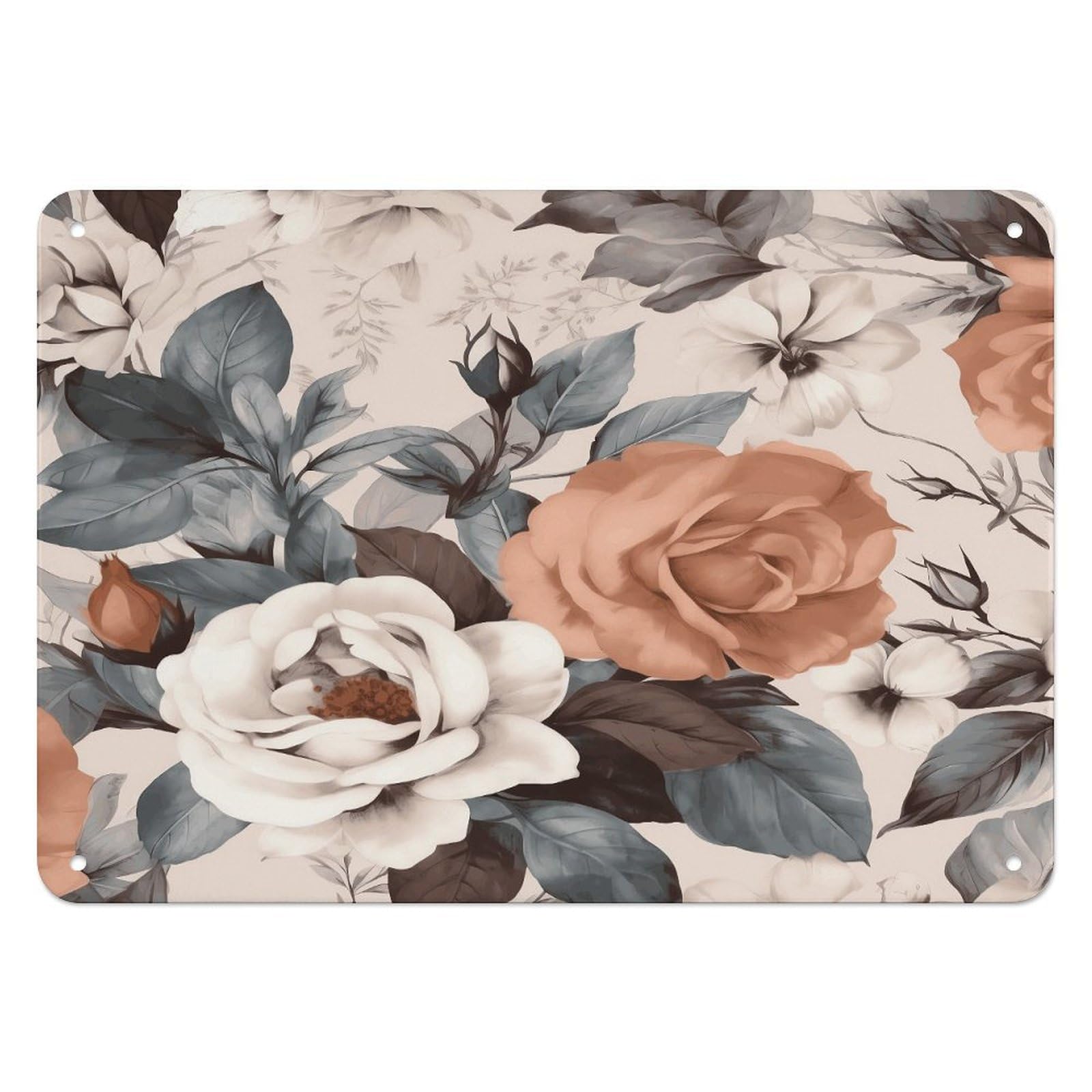 Fodpand Style Flowers Retro Vintage Metal Tin Sign,Wall Art Decor Garden Plaque Poster For Bedrooms Yard Bars Pubs Patios Porches 7.9X5.5 Inch