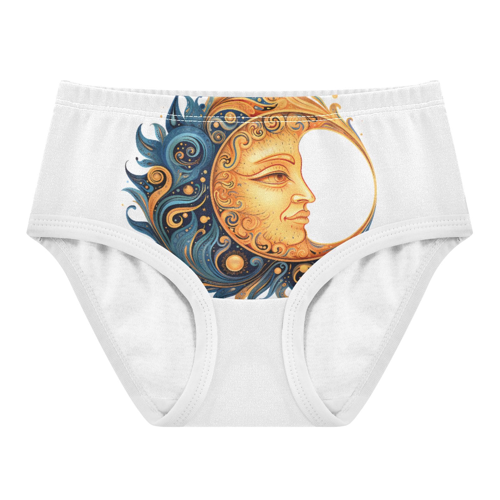 ALAZA Toddler Girls Cotton Hipster Underwear Soft Moon Sun 2 Pack 2T