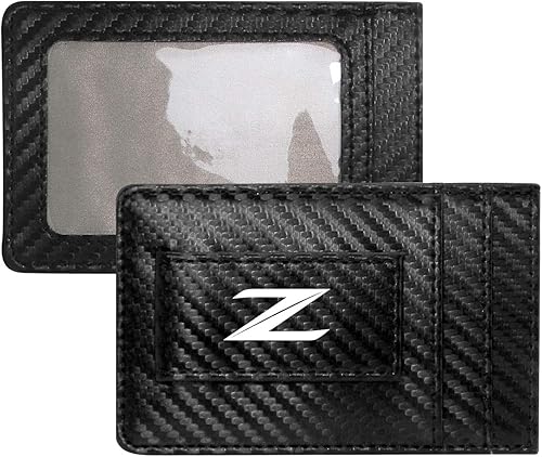 iPick Image Nissan 370Z Z Logo Black Carbon Fiber Cartera RFID Block Card Case Money Holder, 4-38" x 2-34"