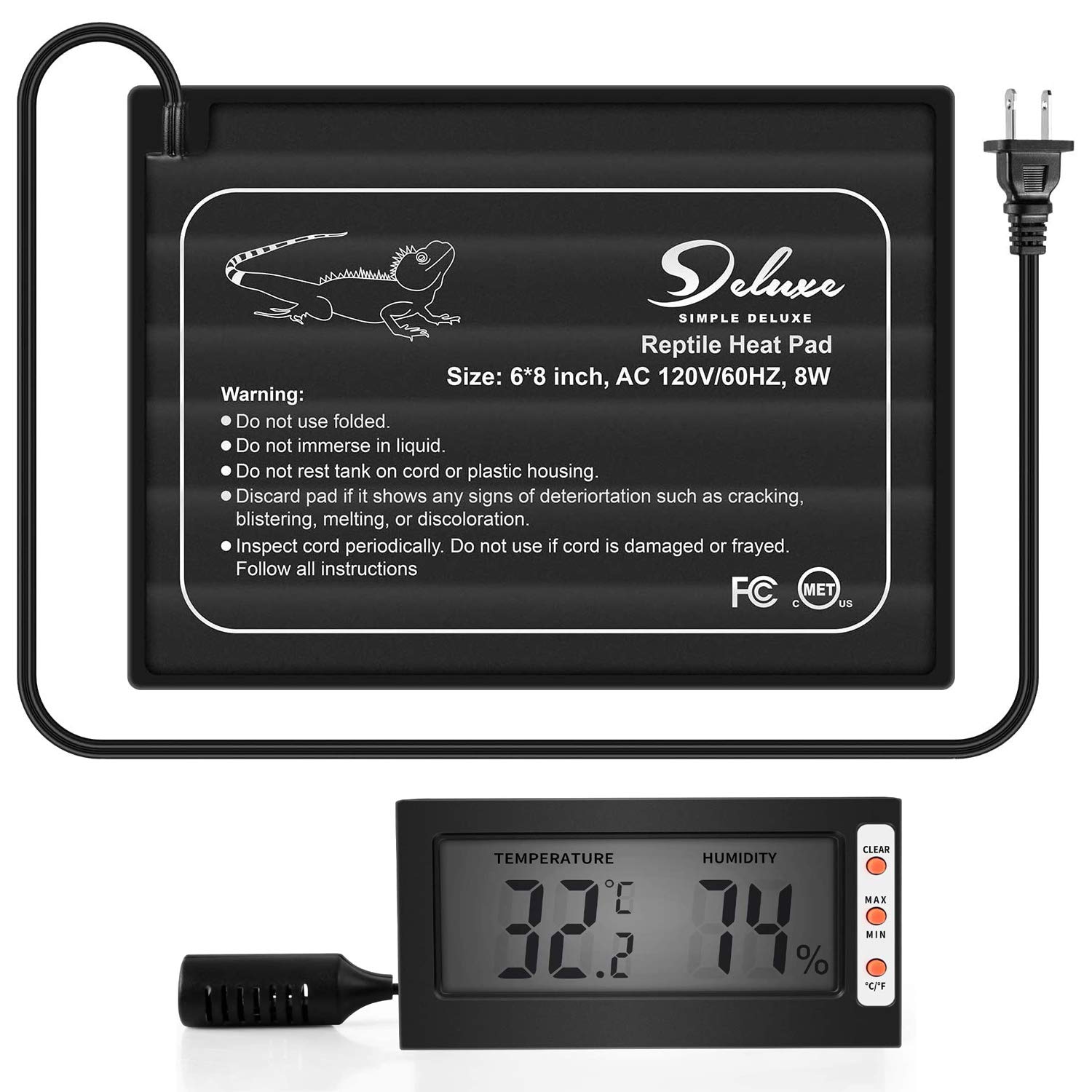 Buy Simple Deluxe 8W/16W/24W Reptile Heat Mat Under Tank Heater