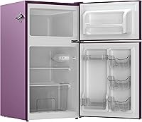Vista 2 de Frigidaire, 3.1 Cu. Ft. 2 Door Retro Series Compact Refrigerator, Built-In Side Bottle Opener, Purple