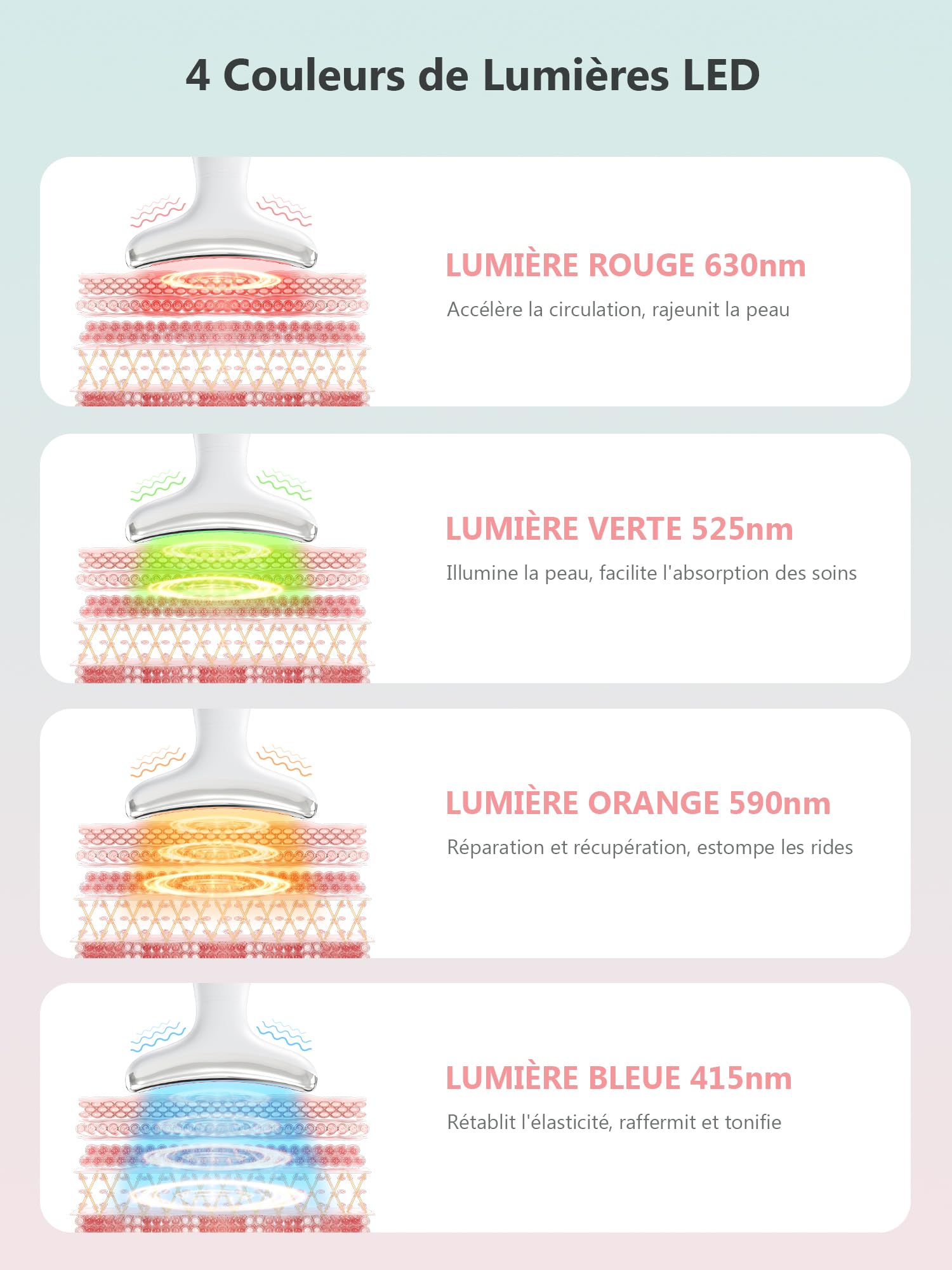 Appareil Anti Rides Visage Massage: Masseur Double Menton Lifting à 5°C Froid et 45°C Chaleur - Appareil de Beauté Electrique à 6 Modes LED 4 Couleurs - Visage Cou EMS Anti-Âge Raffermissement Massage