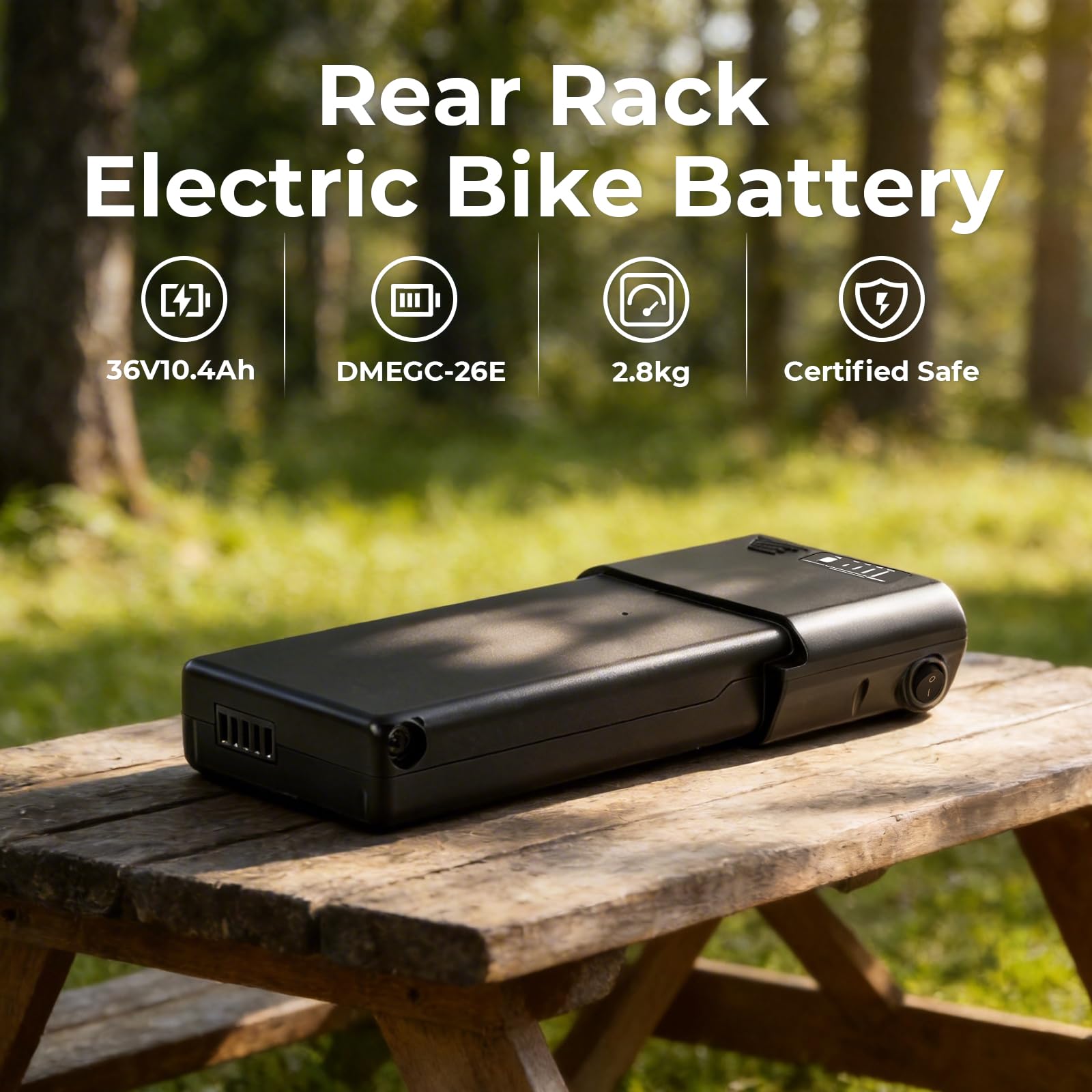 Batterie Vélo Électrique 36V 10.4Ah sans Chargeur pour Porte-Bagages | Pour Moteur 36V 50W-500W Compatible MiFa, Zündapp, Ansmann, Prophete