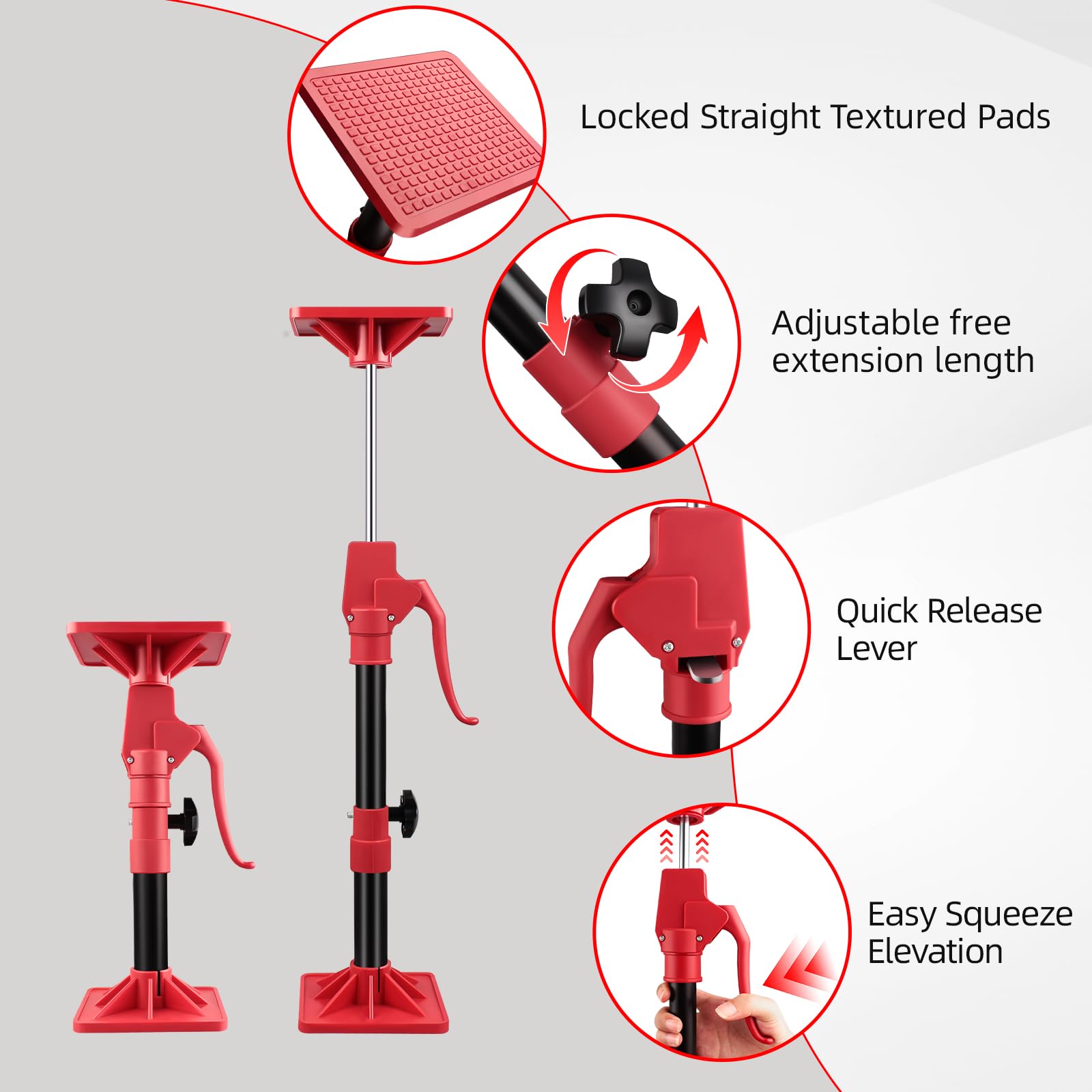 Cabinet Jack Support Pole - 2 Pack, Adjustable Lifting -3