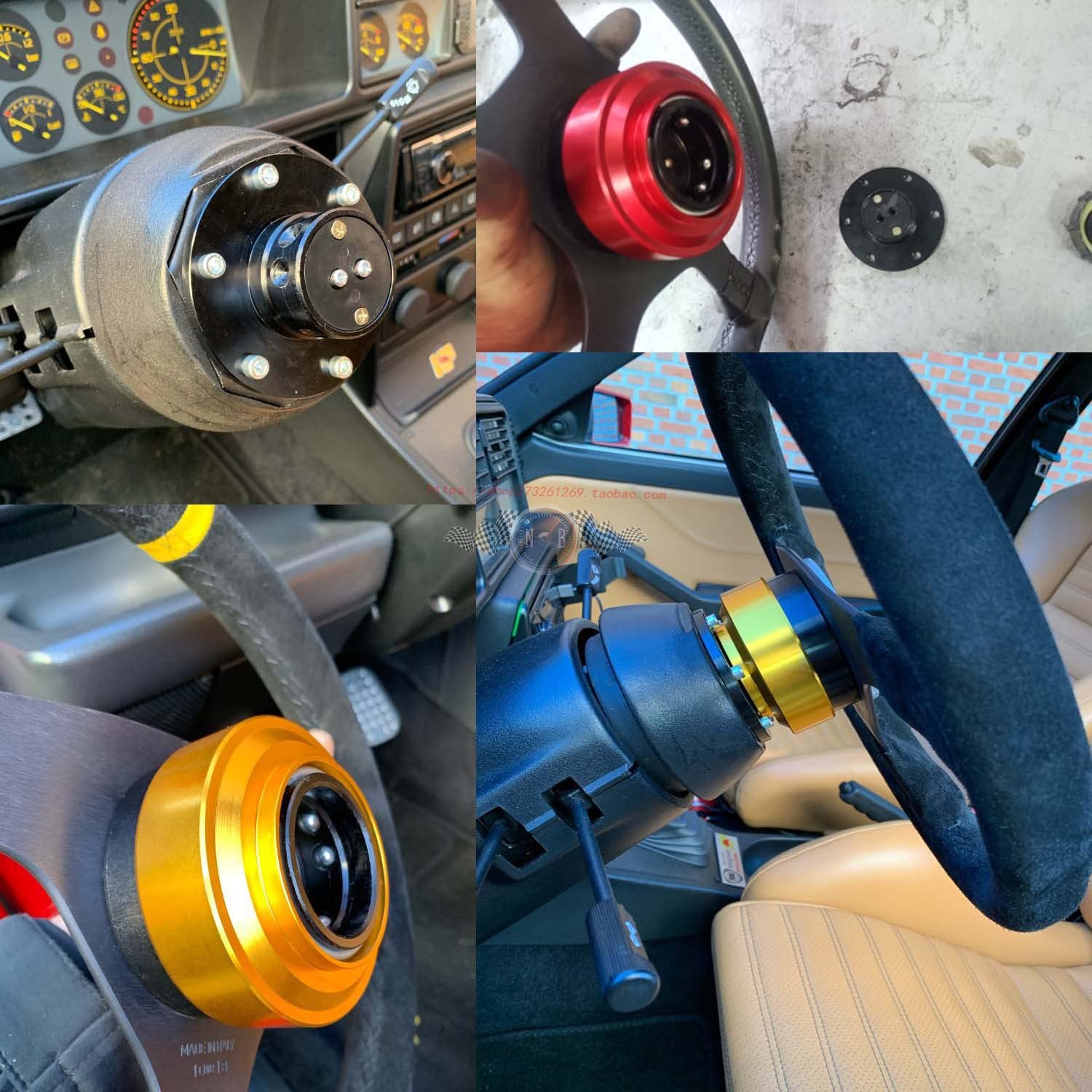 Ejes de Volante, Volante de liberación rápida de 6 agujeros para coche, adaptador de cubo de liberación rápida universal para volante para carreras de coches, rally, automovilismo(negro)