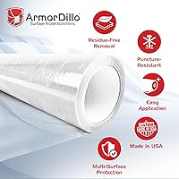 Vista 3 de ArmorDillo Película protectora de encimera con cuchillo gratis. Protección de superficie autoadhesiva transparente para laminados, granito, mármol