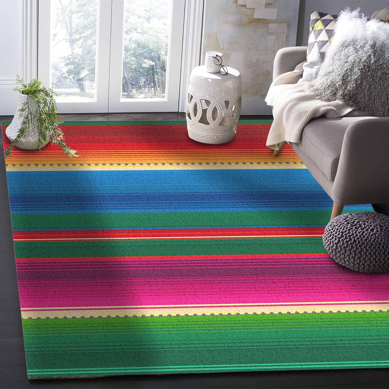 Amazon.com: ARTSHOWING Mexican Serape Area Rug, 2' x 3' Large