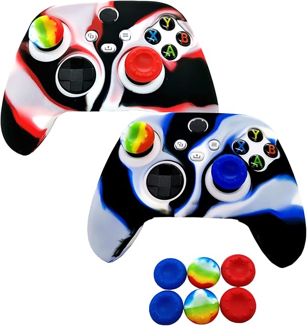 2pcs Silicone Grip Skin Cover for Xbox Series X/S Controller,Rubber Protector for Xbox Series X/S (6pcs Thumb Joystick Grips) (Series X/S-6)