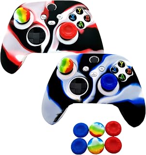 Cabuas 2pcs Silicone Grip Skin Cover for Xbox Series X/S Controller, Rubber Protector with 6pcs Thumb Joystick Grips, Ant... Price In India