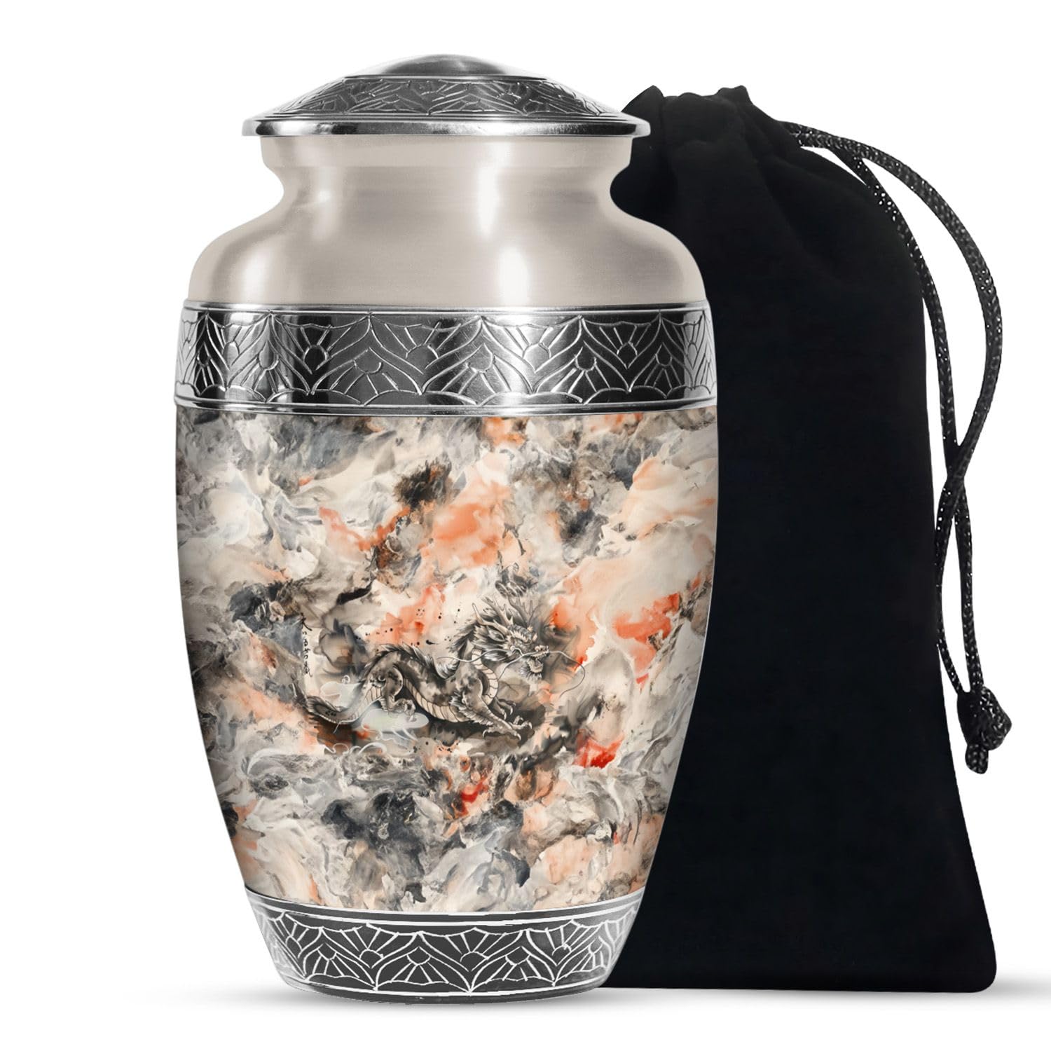 Dragon Urns, Cremation urns for Human Ashes, Lavender Hills Butterflies urns for Human Ashes Adult Female, urn for Ashes Adult Male, Memorial urns for Human Ashes, Large urn (Size -10 Inch)