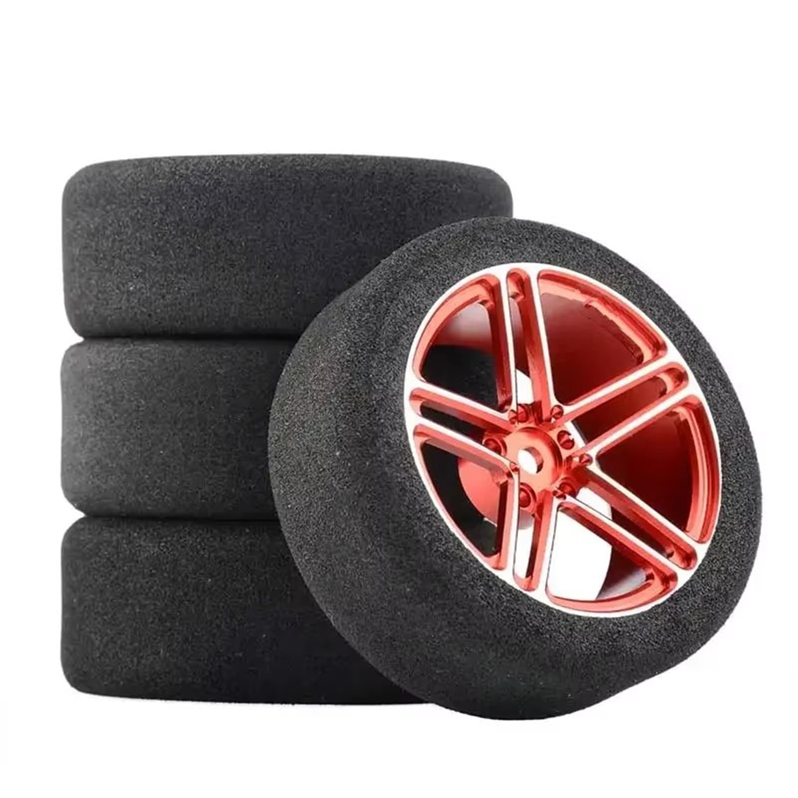 RC Pneus Jante Compatible avec HSP pour HPI pour Route pour Voiture De Course pour Modèle À L'échelle 1/10 Pneus Et Jantes en Éponge avec Décalage De 3 Mm Et Hexagone De 12 Mm