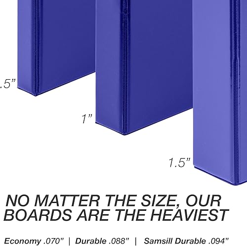 Vista 455 de Samsill Carpeta duradera de 1.5 pulgadas, fabricada en los Estados Unidos, carpeta de anillos en D, carpeta transparente personalizable, surtido