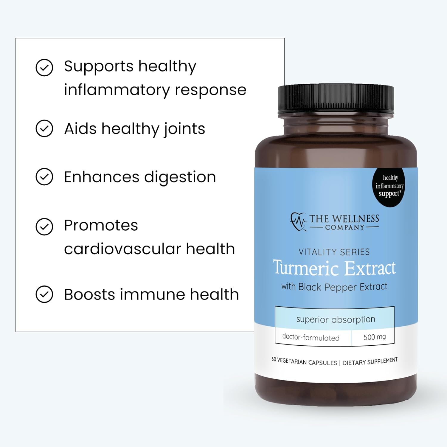 Turmeric Extract – Healthy Inflammatory Response - Potent Curcumin Plus 95% Piperine | 60ct (2 Month Supply)