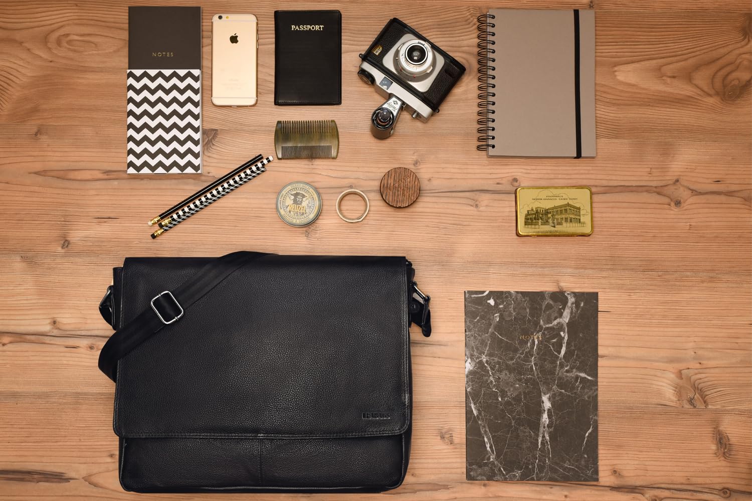 Leabags Leder Umhängetasche Herren I Arbeitstasche Herren I Laptoptasche Leder Herren bis I Aktentasche Herren I Ledertasche Herren I Nappa Schwarz – Bild 3