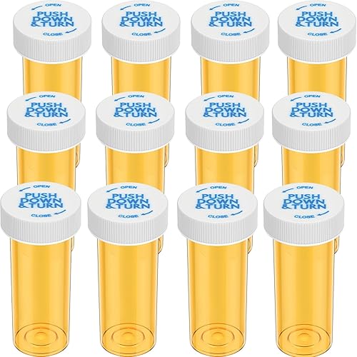 Miniatura 8 de Botellas vacías de plástico para píldoras con tapas resistentes a los niños (paquete de 20), 6 recipientes pequeños para medicamentos con recetas