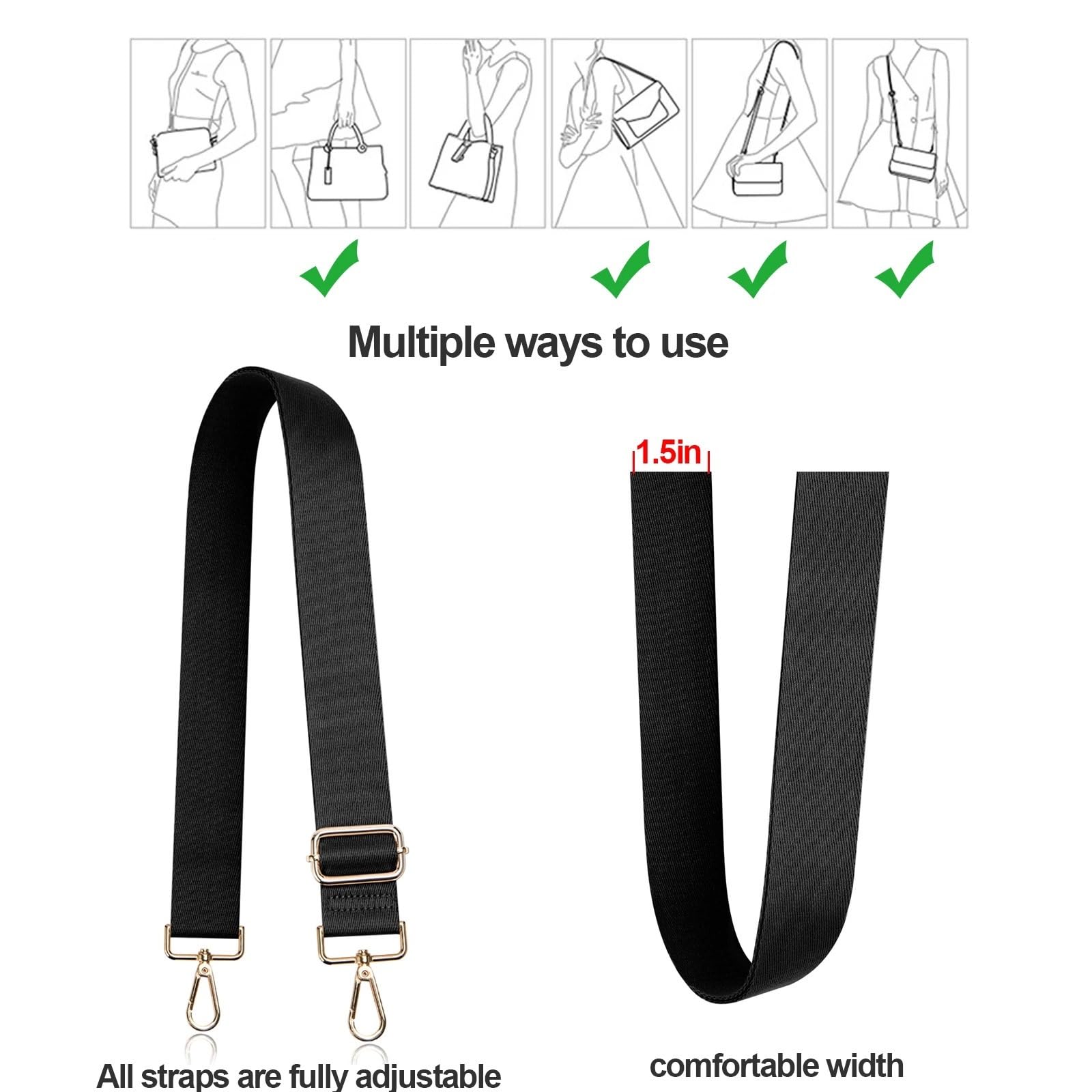 Correa Ancha para Bolso 140cm Shoulder Bag Strap Cotton Fashion Wide Replacement Strap For Bags Nylon Woman Messenger Accessories Bag Straps Correa de Bolso(BD012-LG)