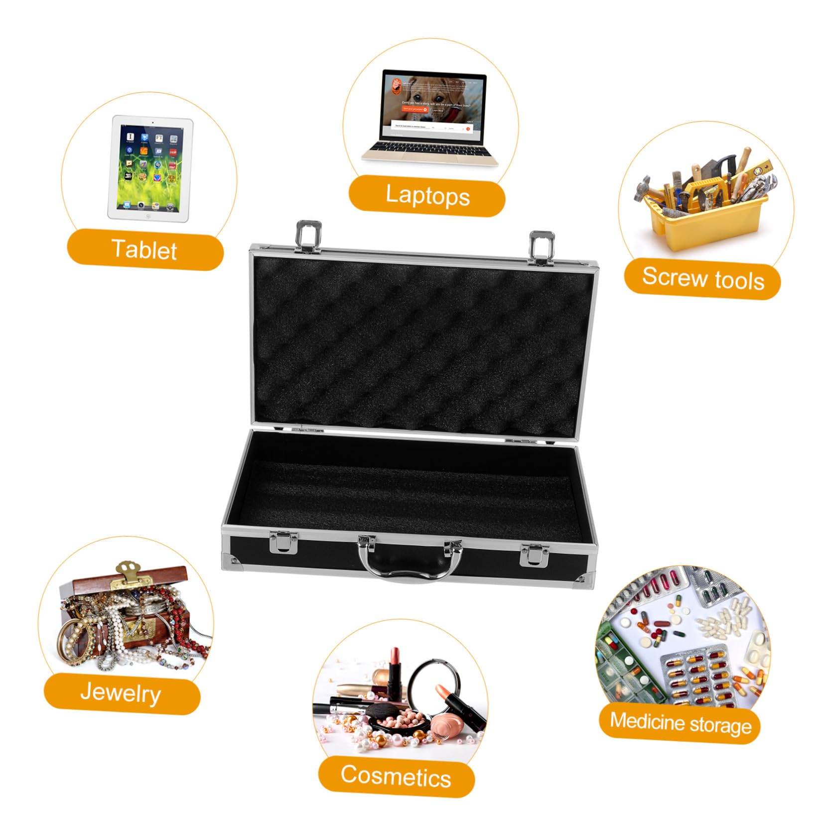 Coffret à Outils en Alliage D'aluminium Noir, Grosse Capacité, Sécurité