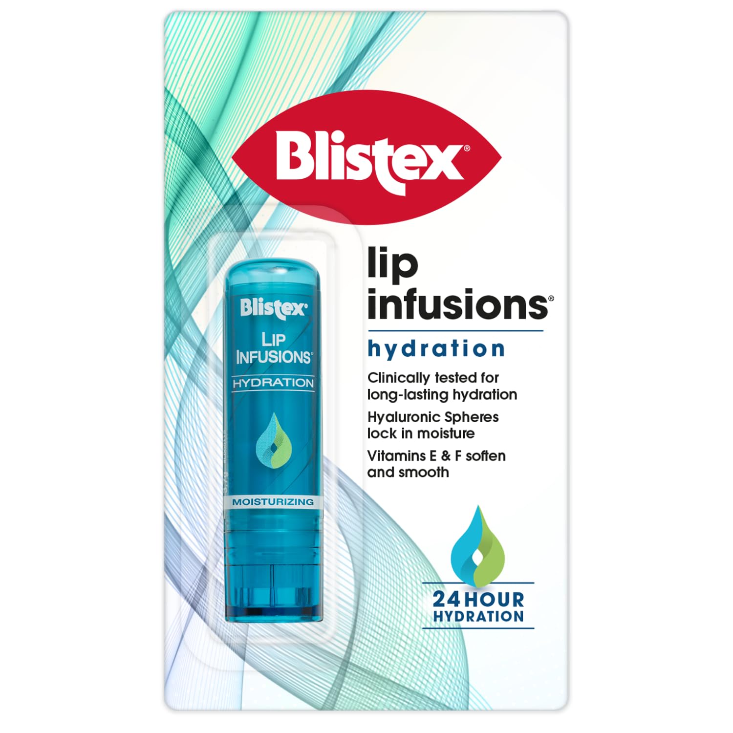 Lip Infusions Hydration Lip Balm, with Vitamin E and F, Pack of 12