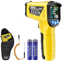 Arduino Control De Temperatura Y Humedad Termómetro Infrarrojo Pistola Temperatura Laser MESTEK con Sonda Sin contacto con Pantalla LCD a Color -50 ℃ ~ 800 ℃ Ajuste Emisividad para Cocina Barbacoa congelador Hornear Alimento Industrial