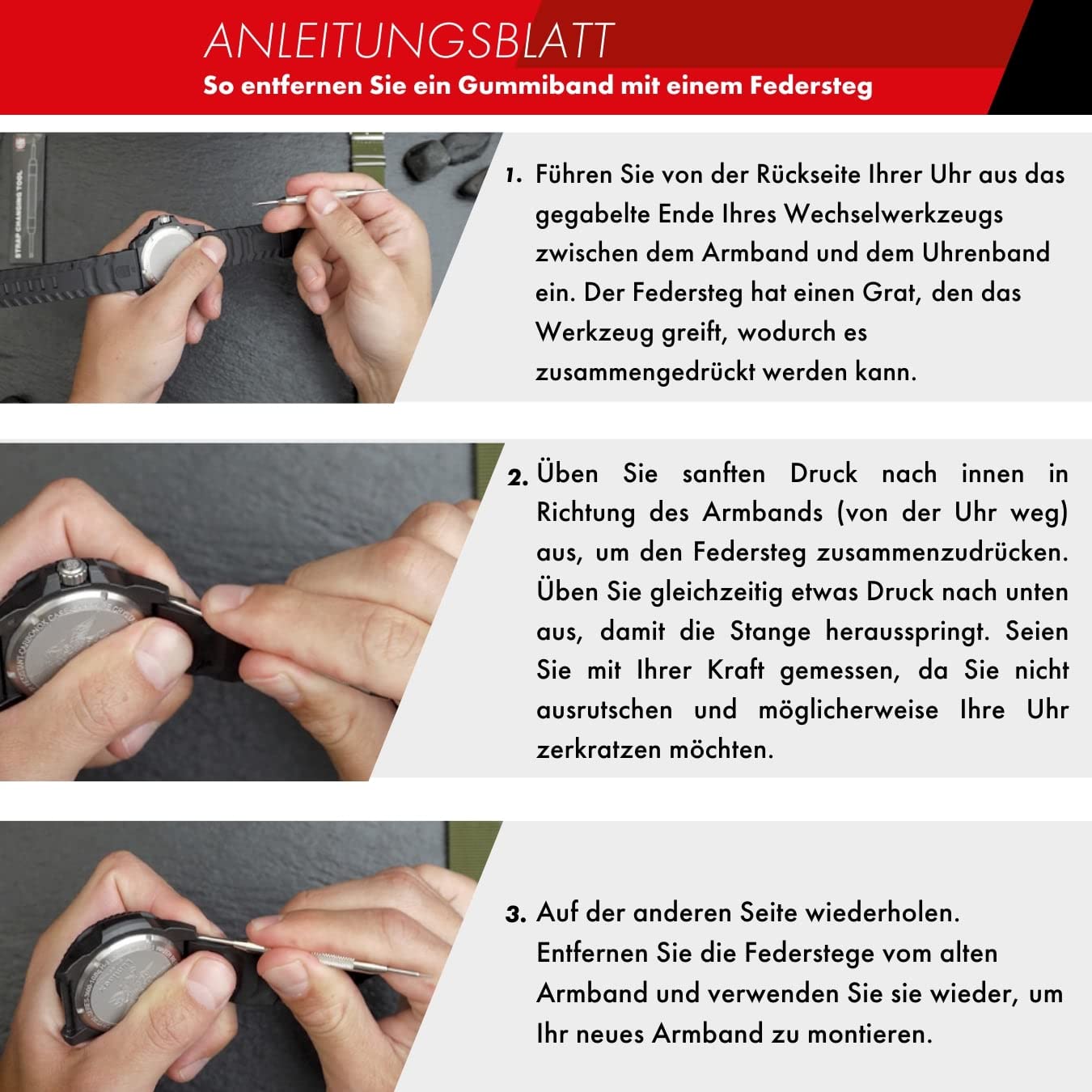 Luminox Uhrenarmband FPX.3000.21H.2.K - 21mm Schwarzes Ersatzarmband aus Gummi mit Edelstahl Dornschließe für 3000 3001
