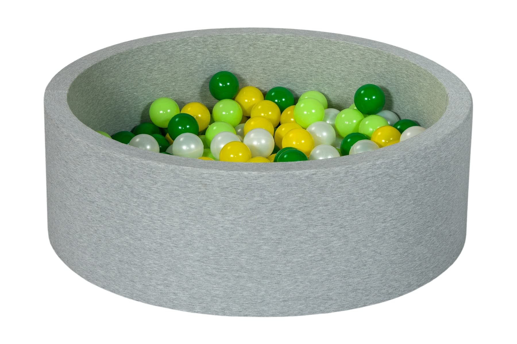 Soft Jersey Baby Kids Children Ball Pit with 150 balls, Gift (Balls colours: pearl, yellow, green, light green) — image 1