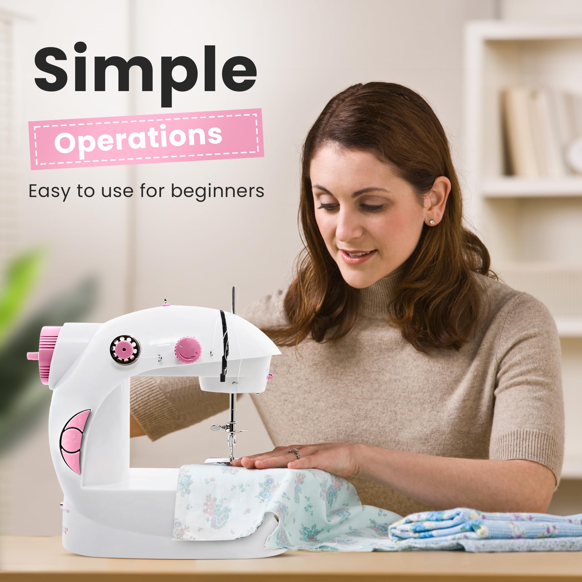 Electric Sewing Machine With Table Set, Mini Silai Machine For Home Tailoring, Stitching Machine With Foot Pedal, Adapter And Fully Loaded Sewing Kit — Amazon image 5