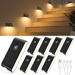 WILLED Stair Lumières à l'intérieur,Wireless Motion Sensor Lumière à l ́intérieur,Batterie Rechargeable lumières de nuit,Lumières de nuit de détecteur de mouvement pour l ́escalier,Hallway,Cuisine,Fermer,Cabinet,Chambre,Chambre des enfants(8-Pack)