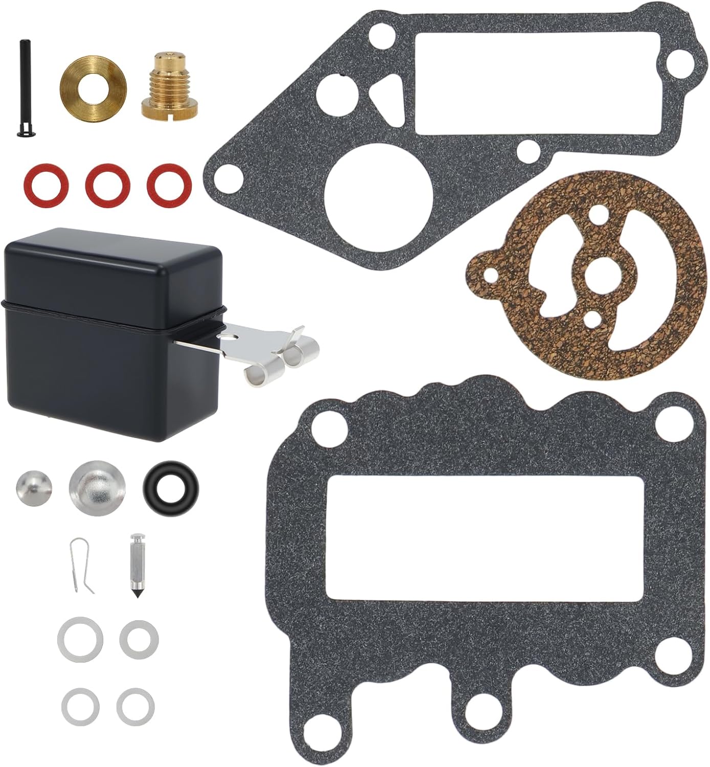 382048 Carburetor Repair Rebuild Kits Float Compatible with Johnson and Evinrude outboard 9.5 hp Engine 1964-1973 Replace 379154 765630