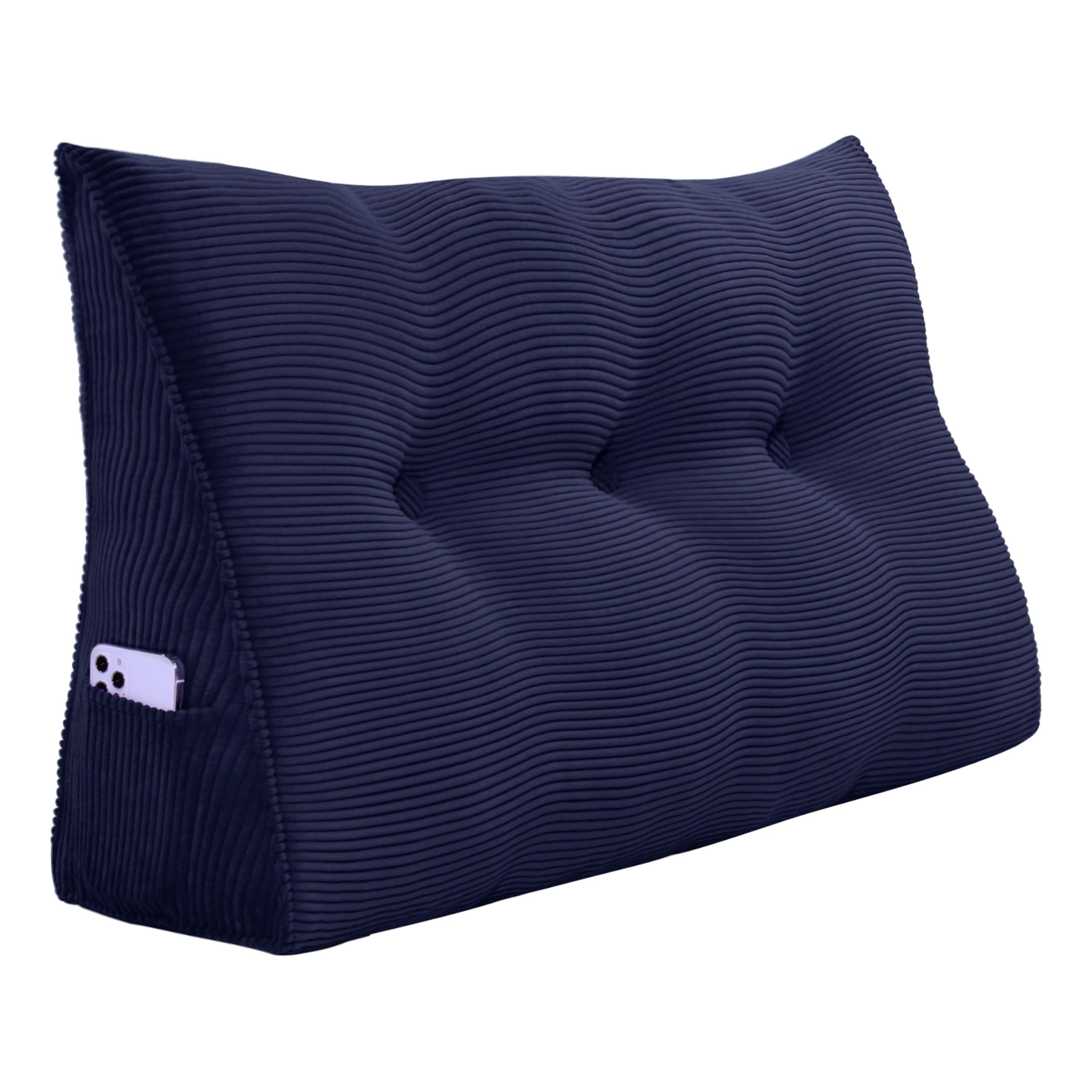 WOWMAX Triangular Headboard Pillow Twin Bed Wedge Pillow for Headboard Large Bolster Pillow for Bed Wedge Pillow Headboard Daybed Pillows with Removable Cover, Corduroy(100% Cotton)