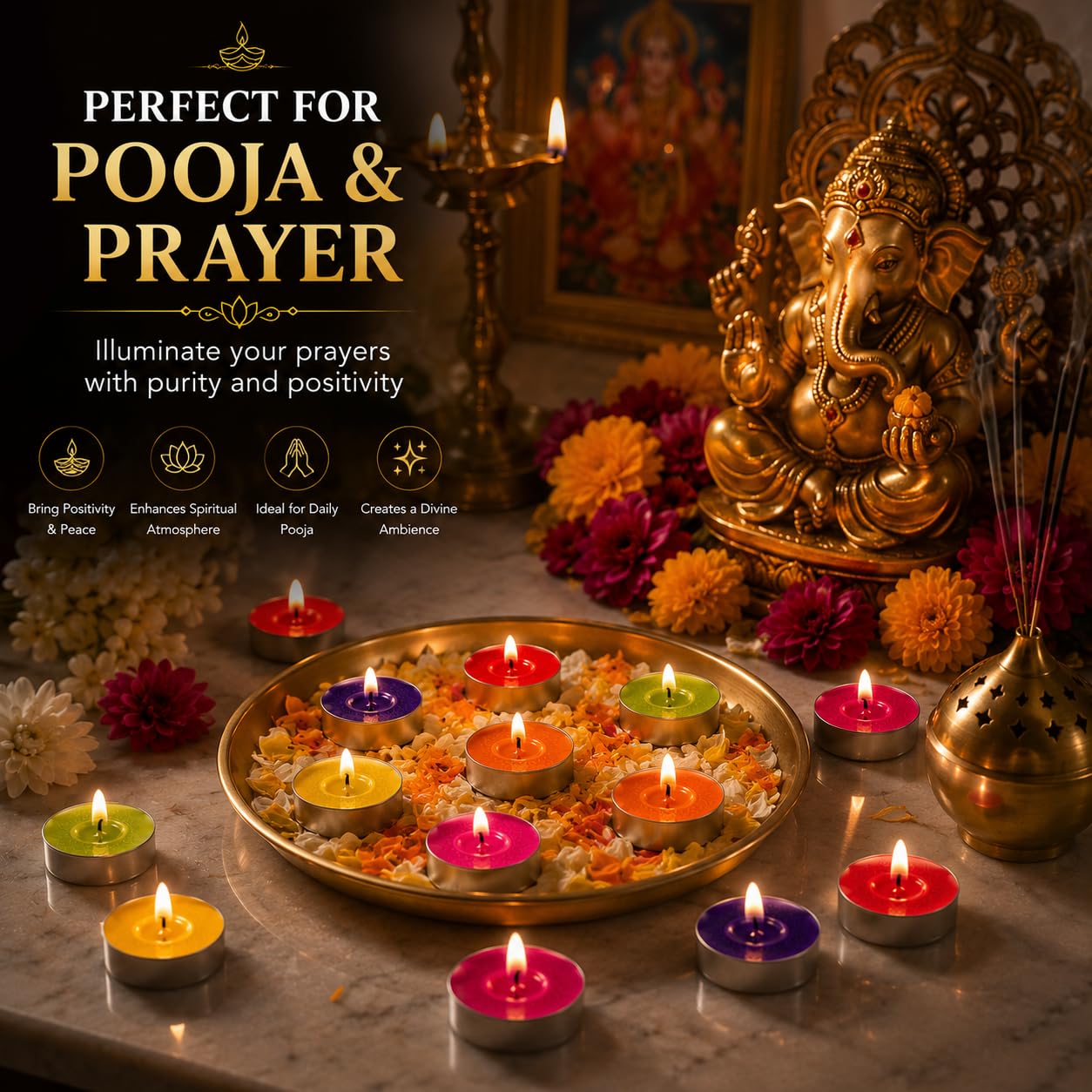 Multicolor Tealight Candles - 50 Pack -8