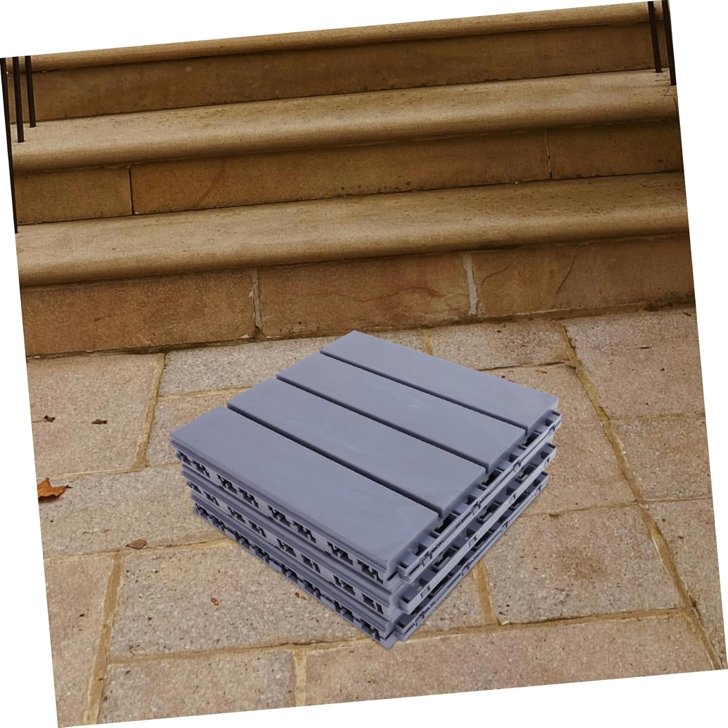 TEHAUX 6Pcs Interlocking Patio Deck Tiles Durable Outdoor Flooring for Garden Balcony and Courtyard Easy Installation All Weather Use Sleek Material
