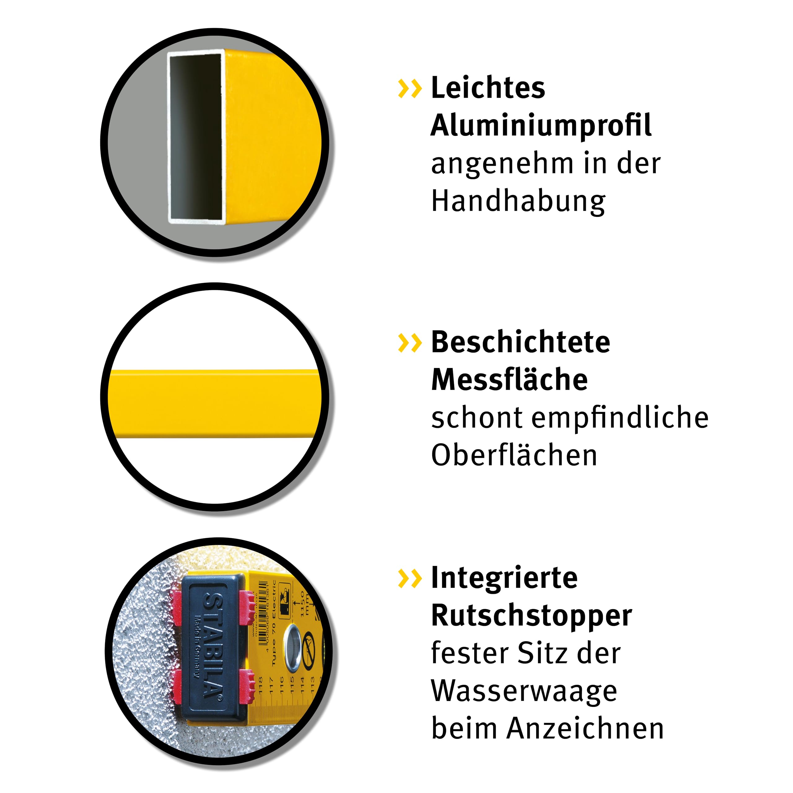 STABILA ELECTRIC ZESTAW - elektryczny zestaw poziomicy typu 70 Electric / 43 cm z otworami do oznaczania, mini poziomica Pocket Electric /7 cm, calówka typ 707 P /2 m (certyfikat PEFC), ołówek typu ZB
