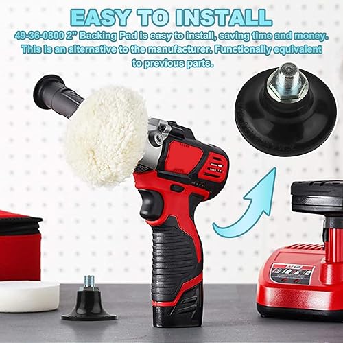 Miniatura 3 de 49-36-0800 Se adapta a Milwau-kee 2438-20 M12 Pulidora 2" Almohadilla de respaldo