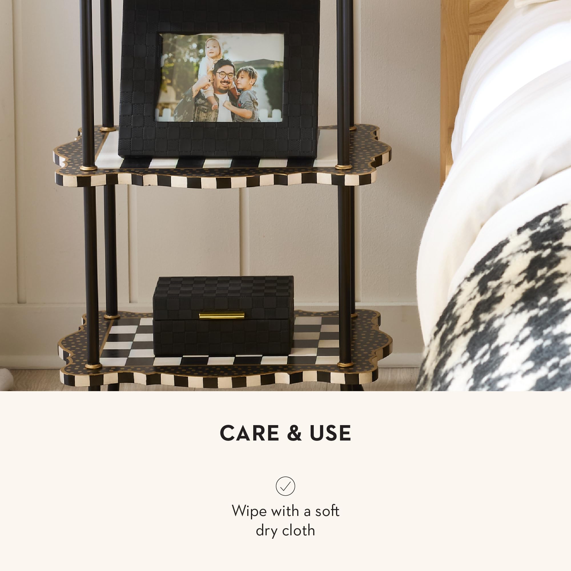 Amazon.com: MACKENZIE-CHILDS Black Faux-Leather Box, Jewelry Box