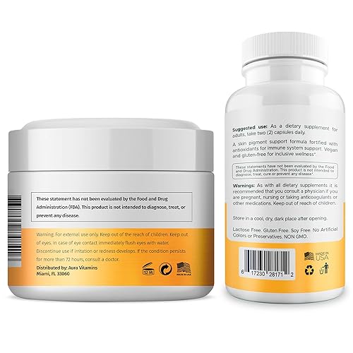 Miniatura 9 de Dermawonder - Juego de suplemento de vitíligo y crema de pigmentación, 60 cápsulas de vitíligo y crema de 4 onzas líquidas, reduce las manchas