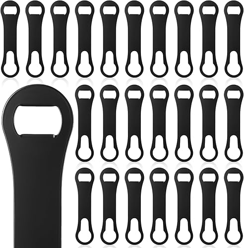 24 piezas de abridor de botellas de acero inoxidable con llave de barra y removedor de boquilla de vertido, abridor de cerveza de metal plano para
