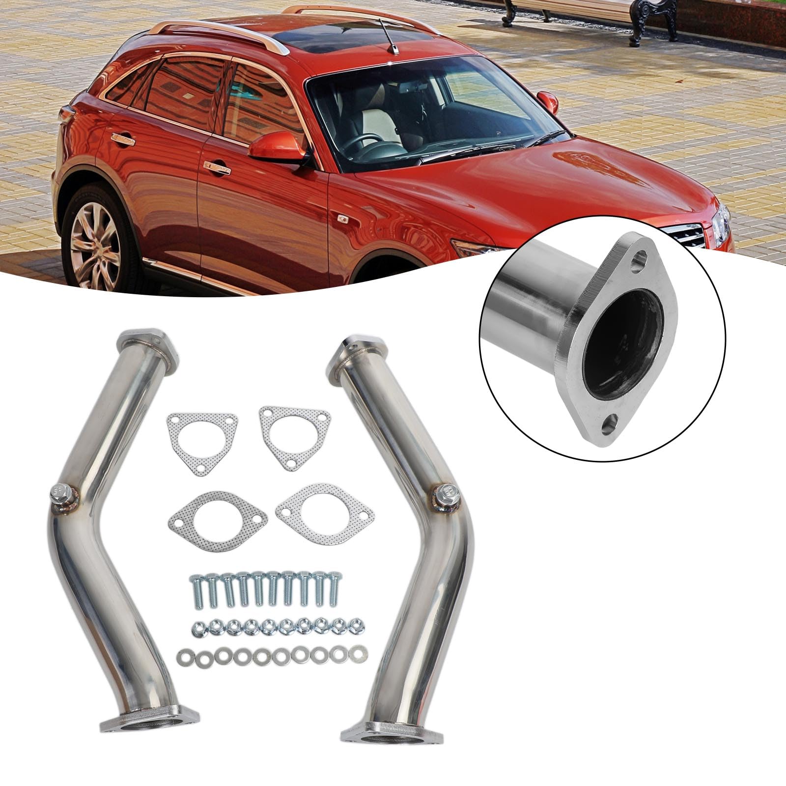 2 Test Pipes Decat Non Reson Straight Exhaust für Nissan 350Z für Infiniti G35 FX35