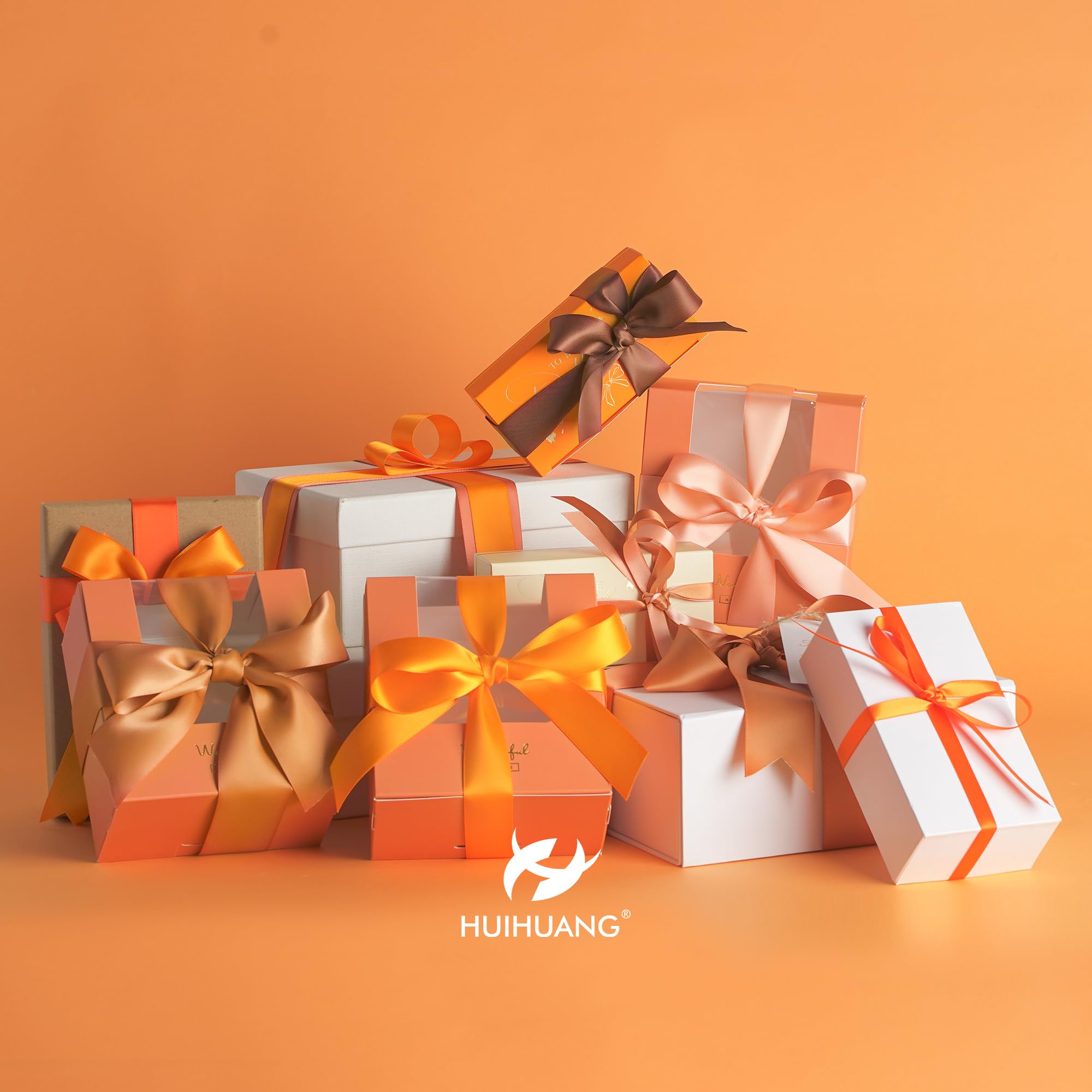 Amazon | オレンジリボン 1-1/2インチ バーントオレンジ/テラコッタ/ト  