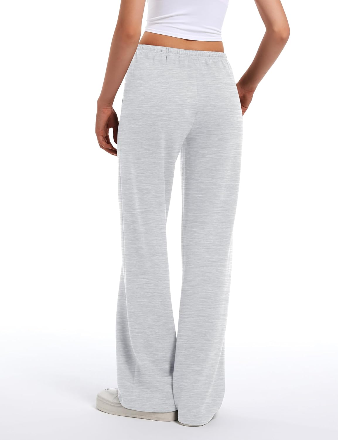 HeSaYep Women's Wide Leg Sweatpants Straight Leg Lowrise Sweat Pants Drawstring Elastic Low Waist Pants with Pockets - Image 2