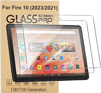 Screen Protector For 10.1" Tablet 2023 Model, Tempered Glass Screen Protector for 10 Kids/Pro, Anti-Scratch High Definition 9H Hardness, [2 Pack]
