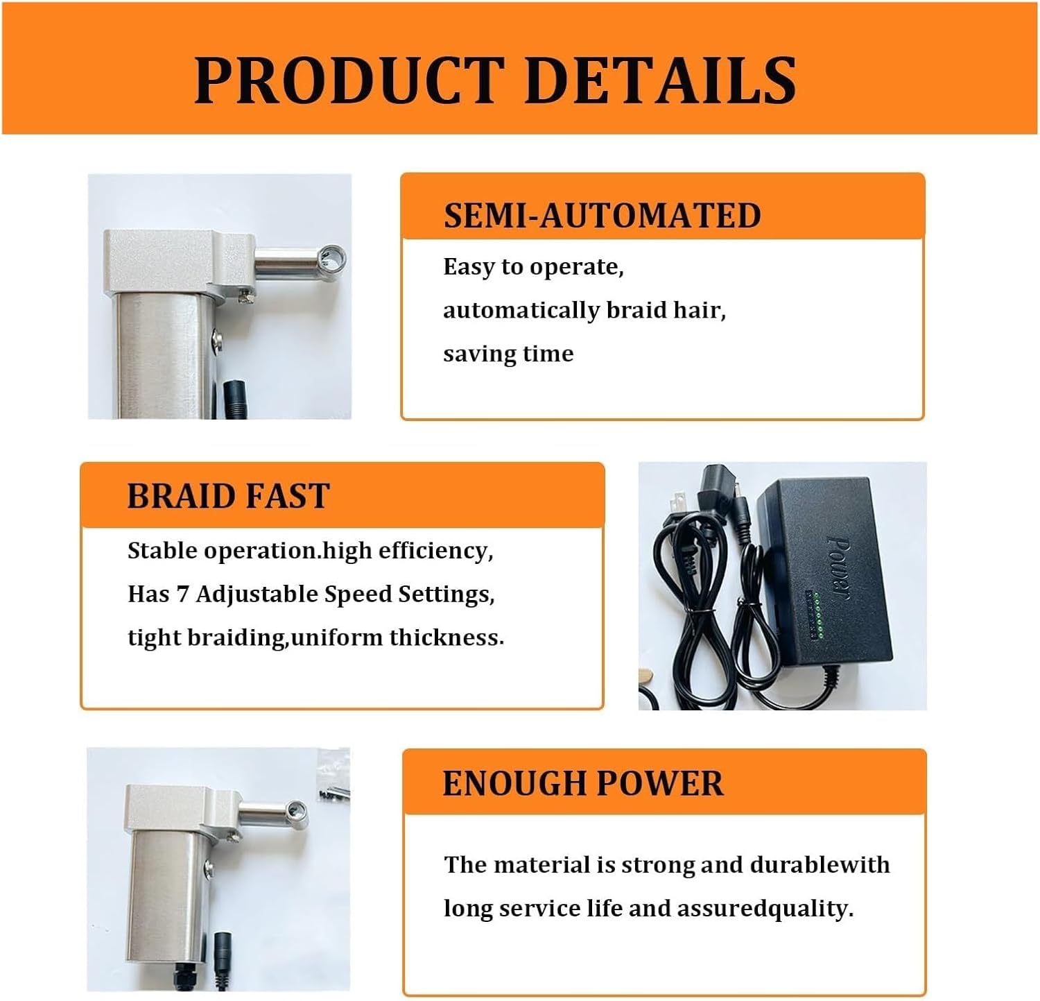 Dreadlocks Machine, 7 Adjustable Speed Settings, with 6 Replacement Holes, Portable Dreadlocks Machine, Easy Use Dreadlock Maker Machine