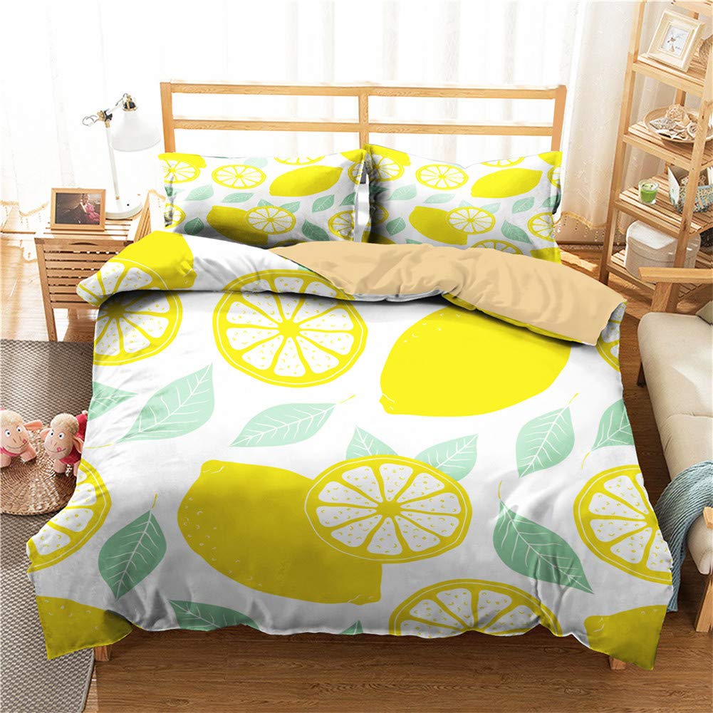 Biancheria da letto con stampa di ananas, motivo frutta tropicale, a pois, per bambini, ragazzi, ragazze, adolescenti, in microfibra, 3 pezzi, colore: nero dorato