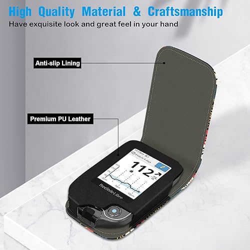 Vista 47 de Funda protectora de piel sintética para Freestyle Libre 3 2 / Libre Reader, ligera, a prueba de golpes, funda de transporte para diabéticos con clip